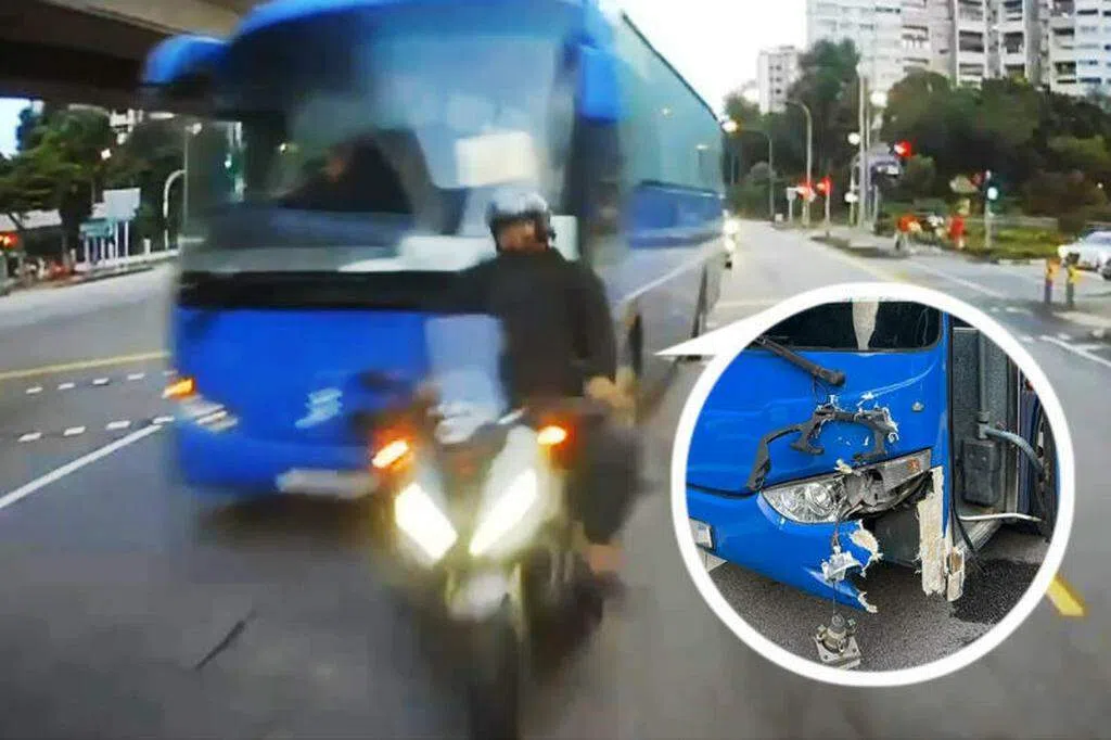 巴士猛撞电单车 骑士受伤巴士司机助查 | 联合早报