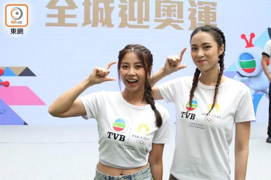 香港女星何泳芍（左）和刘颖镟将主持奥运节目。（东网图）