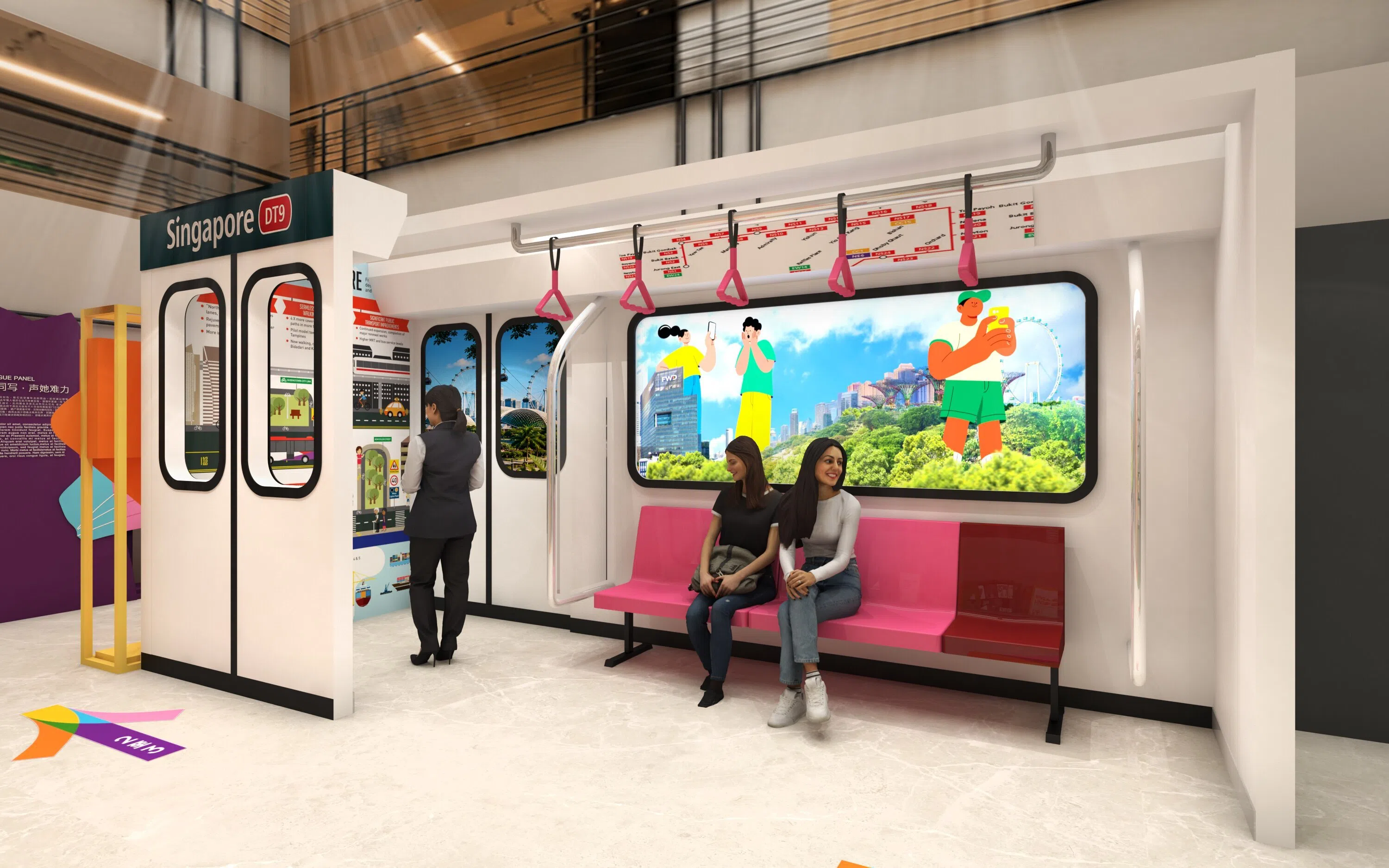 新加坡国家文物局策划的数码文化展，通过互动装置和多媒体影像，呈现新加坡多元族群的文化传承与共同身份。（构想图／国家文物局提供）