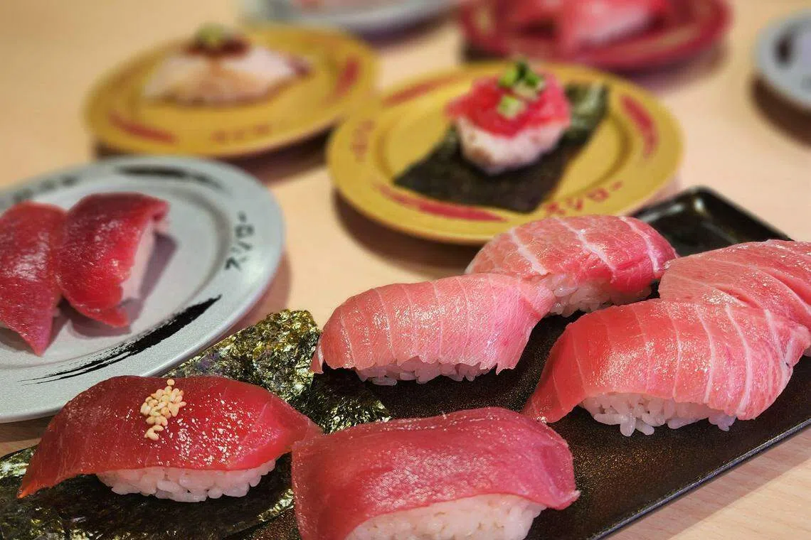 Sushiro从9月13日起推出以日本八洲顶级鲔鱼制作的红醋寿司。（陈爱薇摄）
