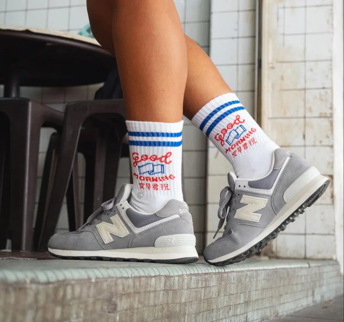 潮袜“祝君早安”，让人一早心情大好。（取自Talking Toes）