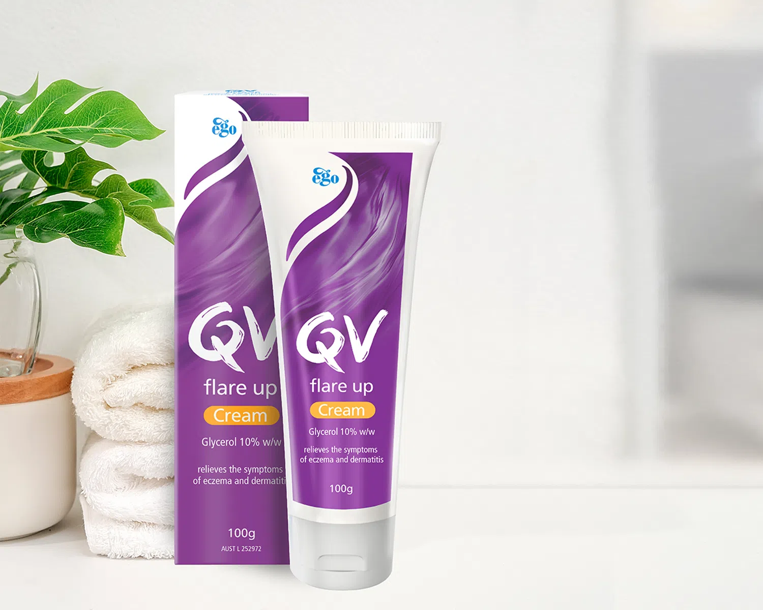 QV Flare Up系列的乳霜，能舒缓突发的湿疹症状。（图/QV提供）