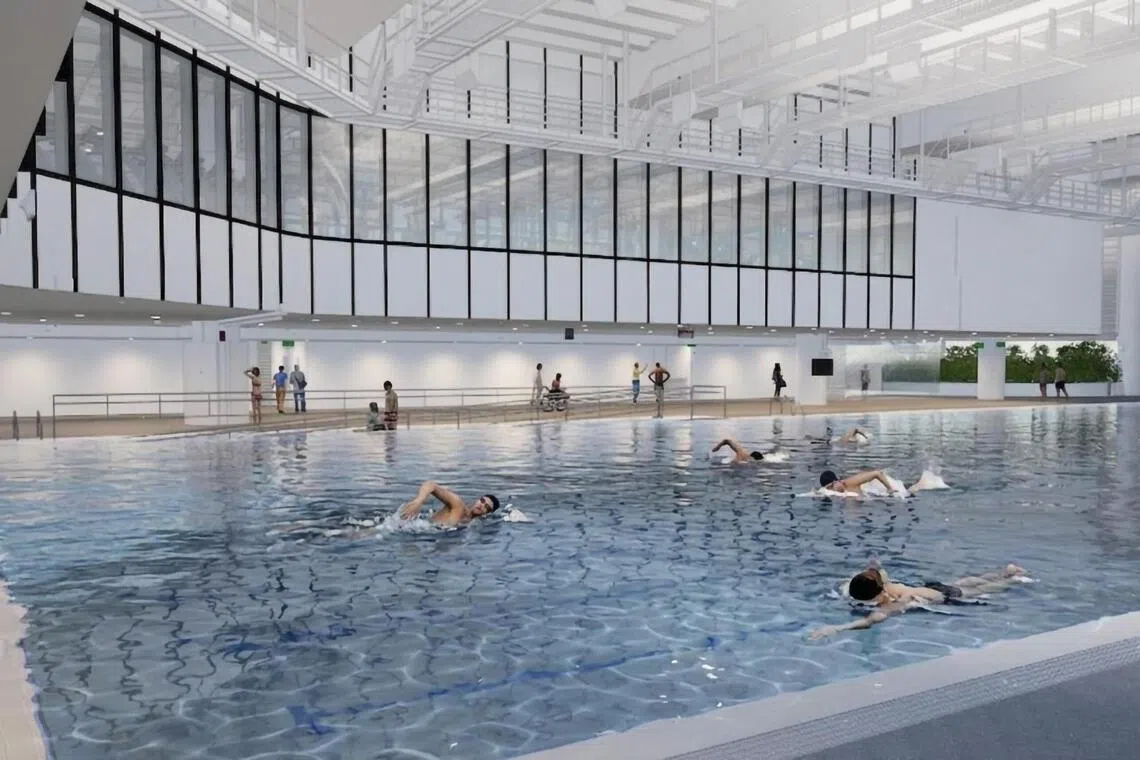 忠邦城综合发展项目将设有三个游泳池。（土管局构想图）