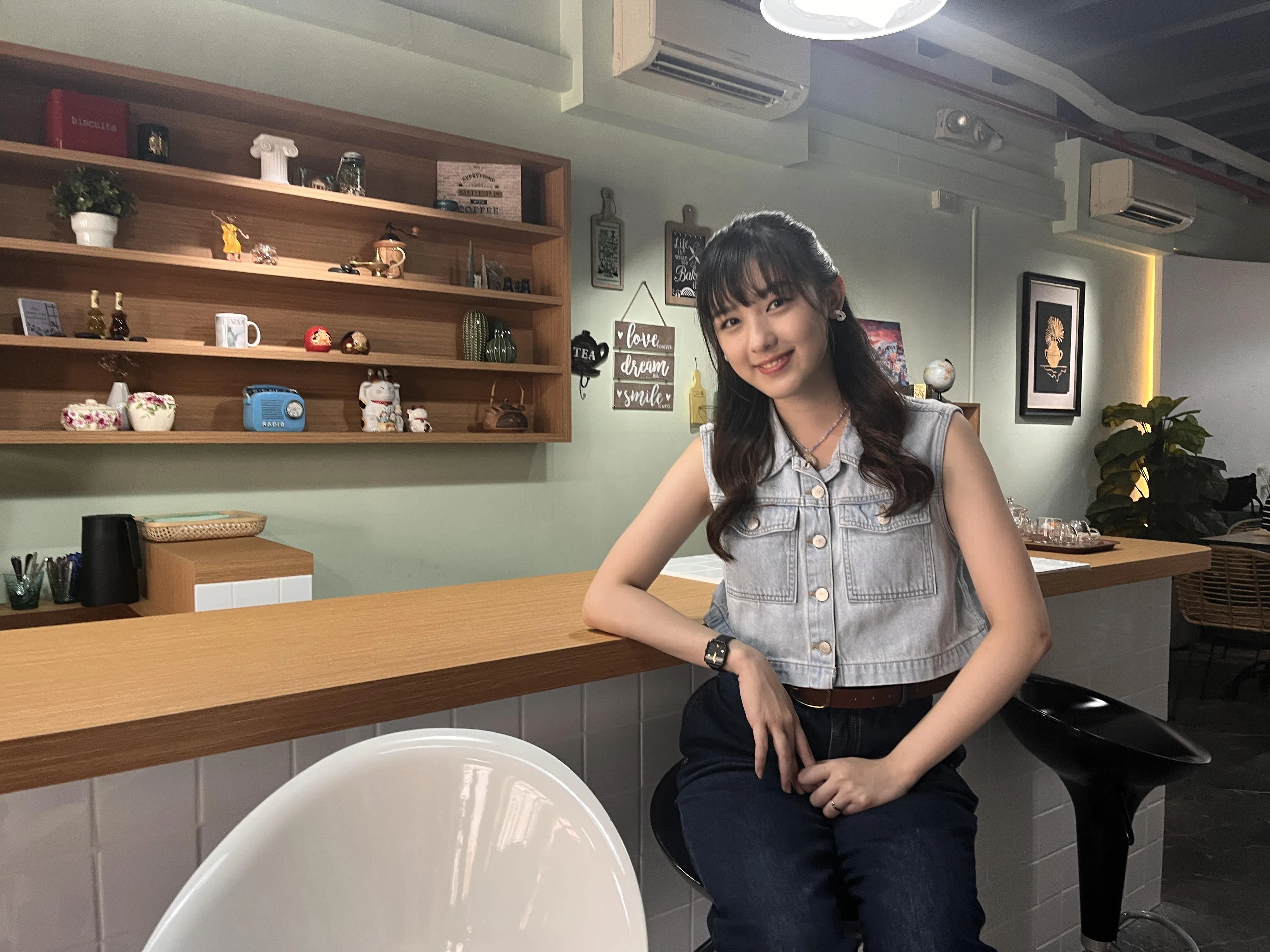 泰国女艺人Panitsara Yang首次来新拍戏。（李妙楠摄）