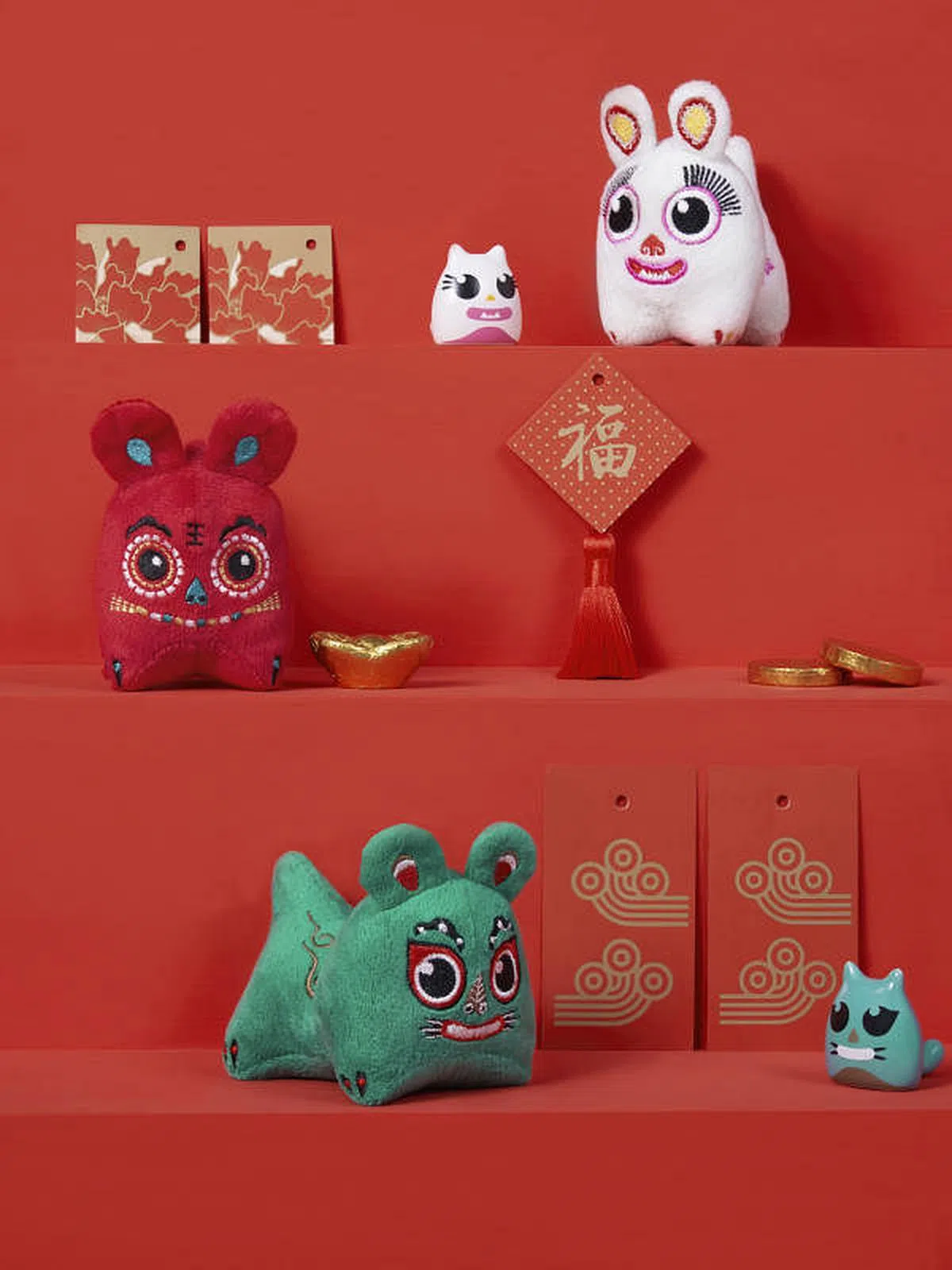 宜家Kungstiger系列将传统剪纸、年画的萌虎造型制成桌上小摆设及门毯。