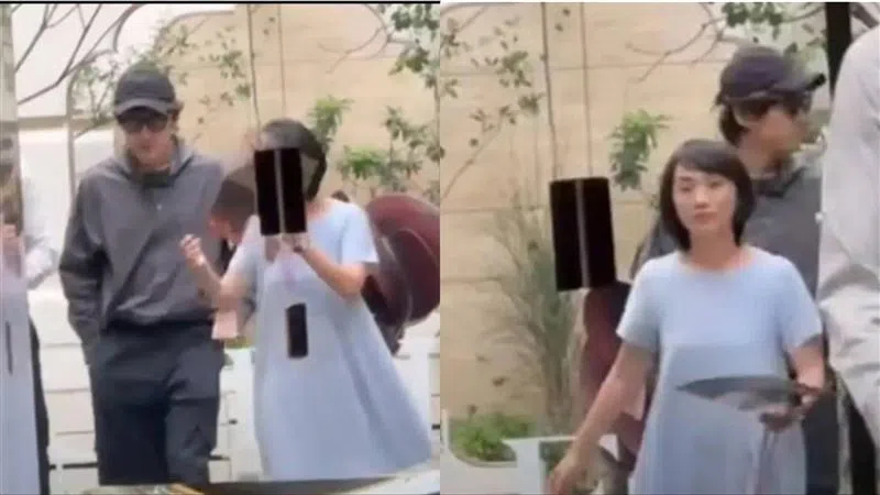 胡歌打扮低调，和太太参观千元万豪宅。（互联网）