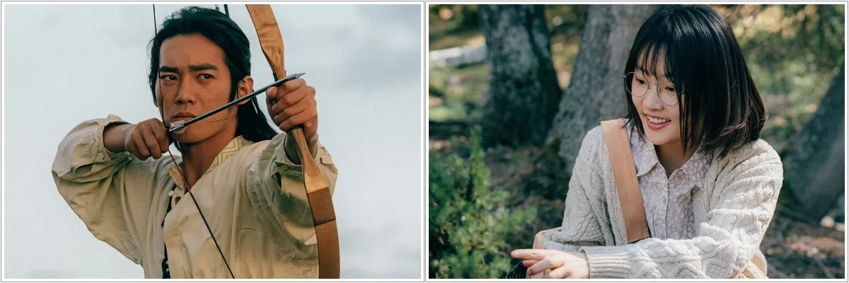 于适（左）饰演的男主角巴太是原著没有的人物，剧中与周依然饰演的李文秀产生情愫。（取自剧集微博）