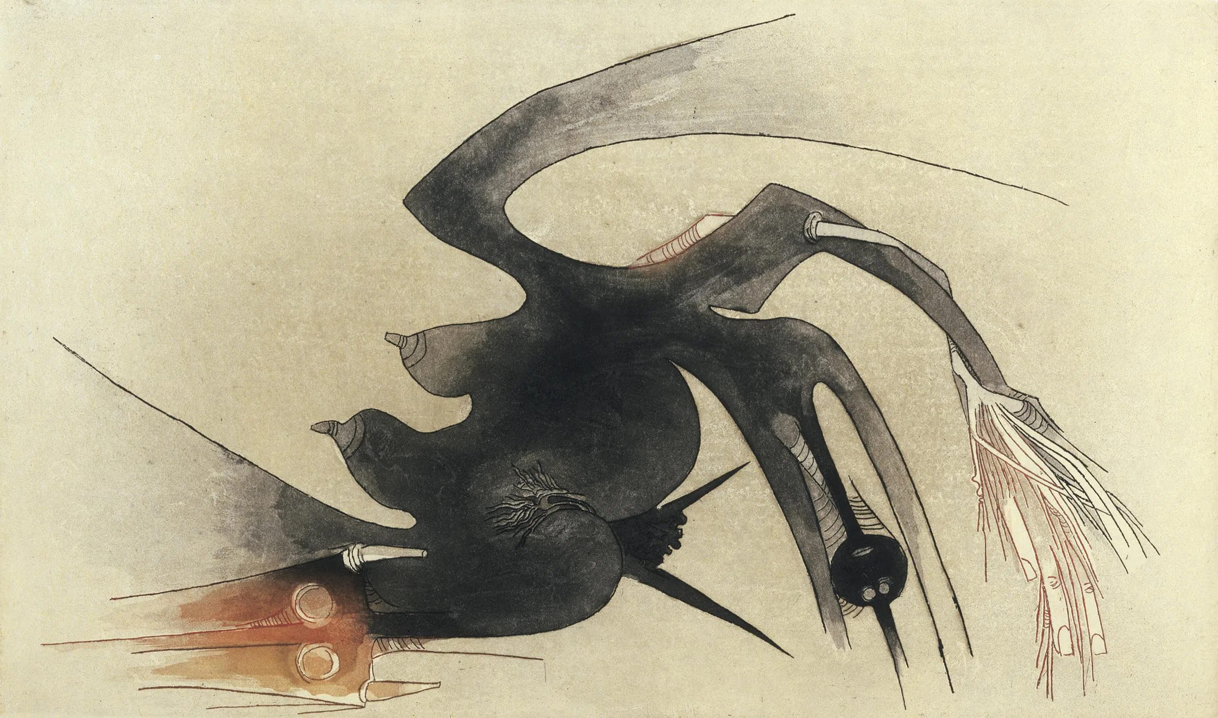 林飞龙版画“Apostroph’ Apocalypse Plate VI”（1966）。（巴黎林飞龙遗产提供）