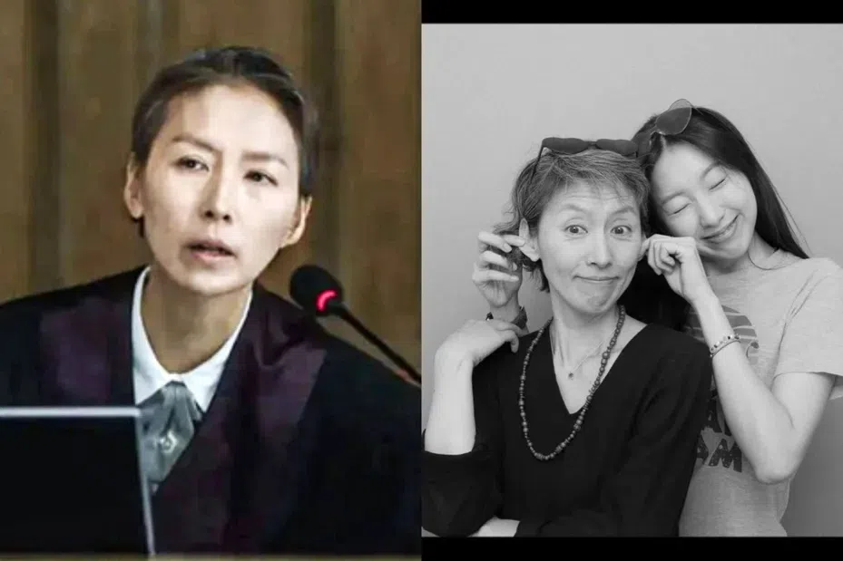 韩国女演员姜明珠（左图，右图左）去世，女儿说她去了远方。（互联网）