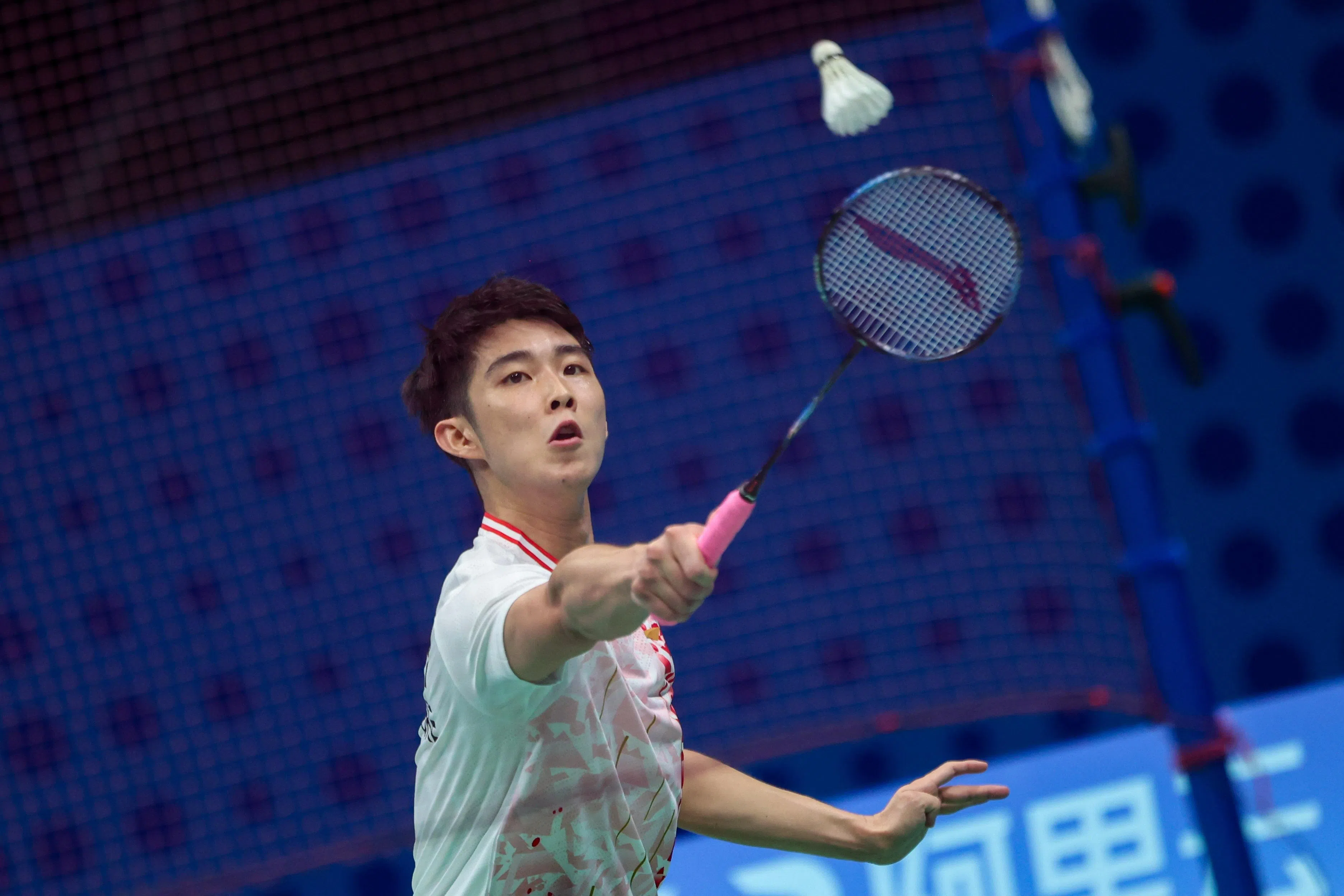 人帅、打球好看、性格也好，骆建佑在中国有许多球迷。（陈渊庄摄）