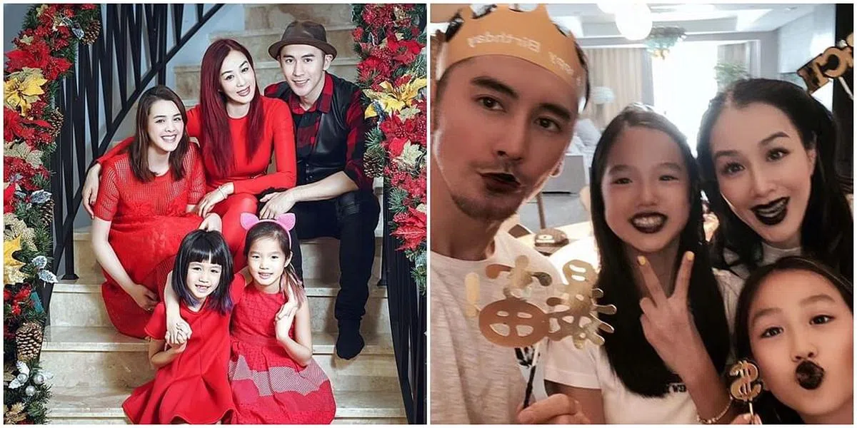 张伦硕与钟丽缇一家5口。（图/微博）