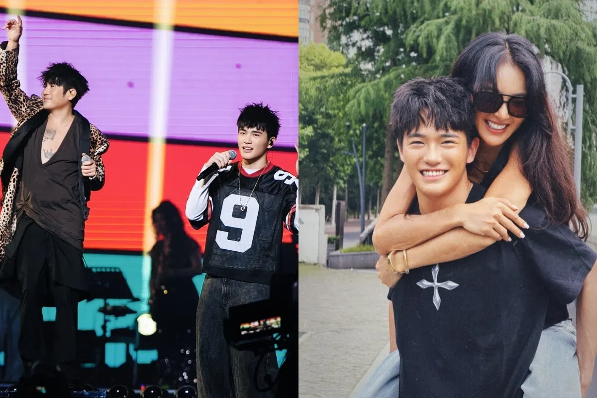 曹格（左图左）和吴速玲（右图右）的儿子Joe转眼已经17岁。（取自Joe IG）