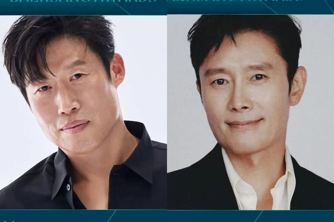 刘海镇（左图）和李炳宪角逐影帝。（取自百想艺术大赏IG）