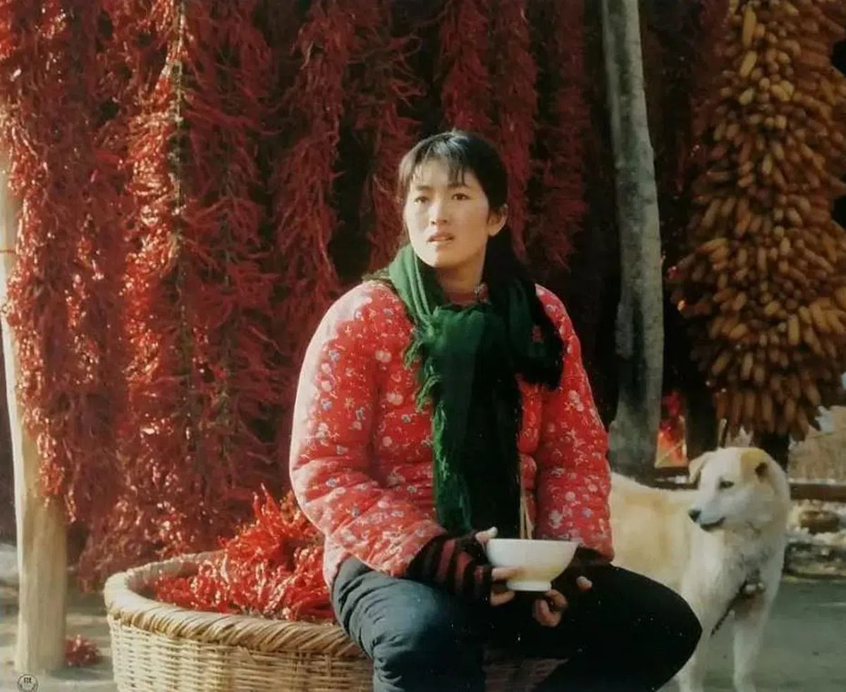 巩俐为了拍好《秋菊打官司》，在陕西的农村住了三个月。（剧照）