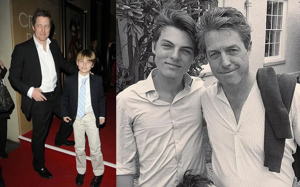 Damian Hurley从小到大都和干爹Hugh Grant感情很好。（互联网）