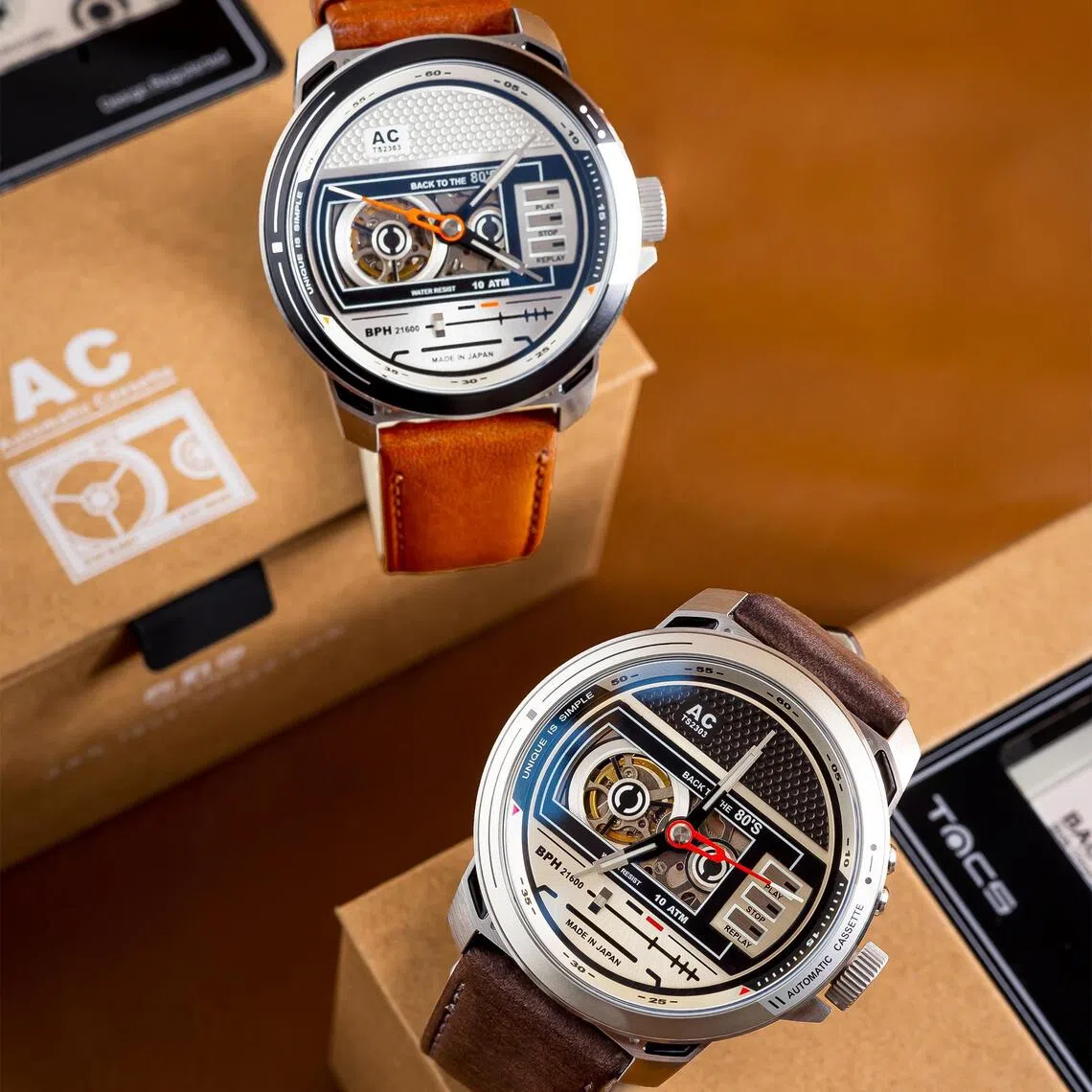 TACS复古卡带系列腕表以卡式录音带为灵感，极具趣味与辨识度。（SPRG提供）