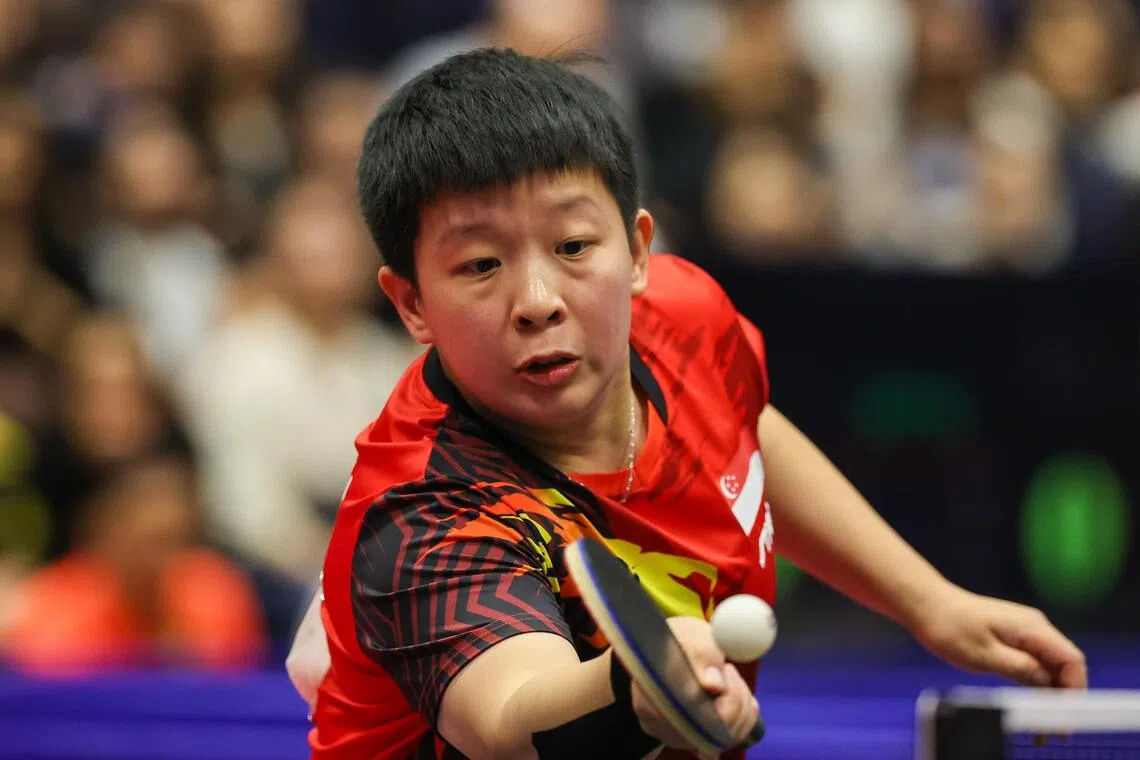 曾尖本届在混双夺金，不过女单冠军在八强出局后梦碎。（白艳琳摄）