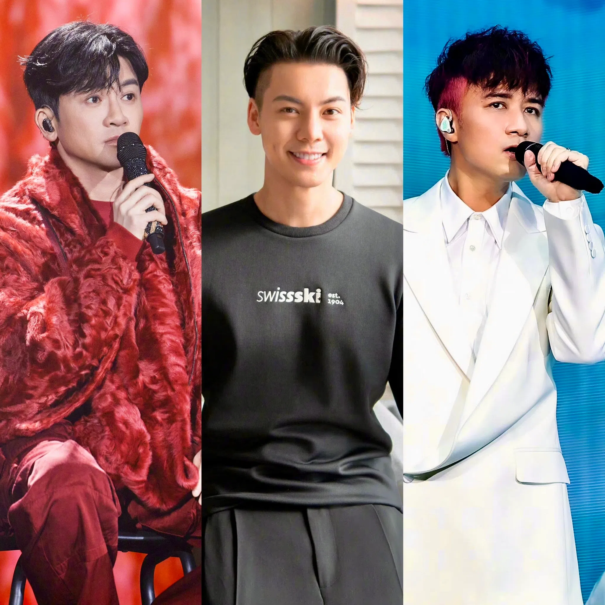 根据网上消息，2024年春晚表演的港台艺人包括苏有朋（左起）、陈伟霆和古巨基。（取自艺人微博）