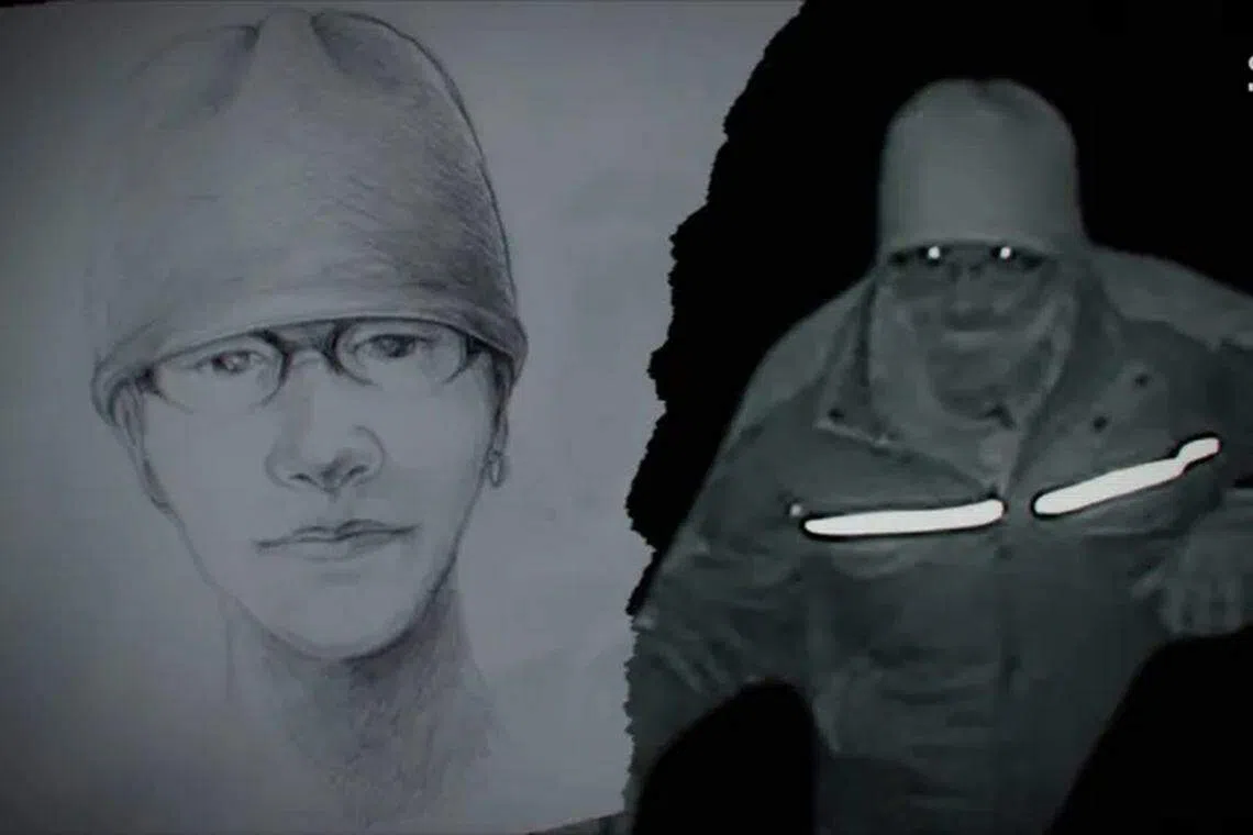 韩国侦查节目《想知道真相》公开嫌犯的肖像画。（互联网）