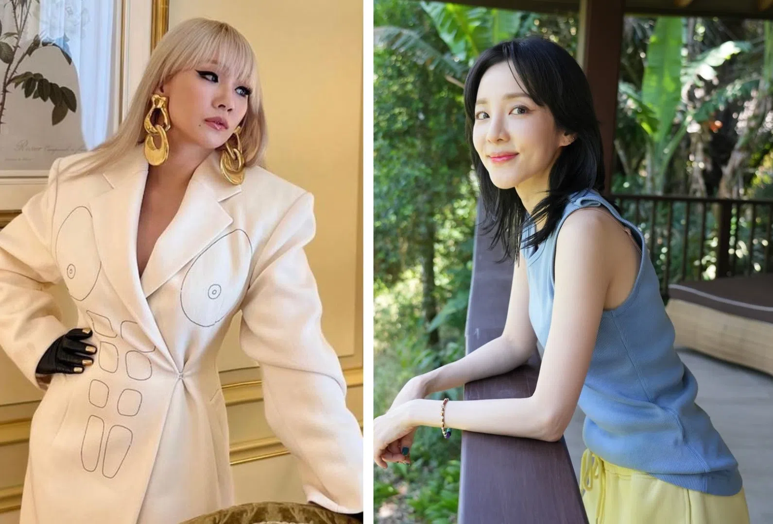 2NE1队长CL（左）曾经在地震中拯救成员Dara。（取自艺人X）