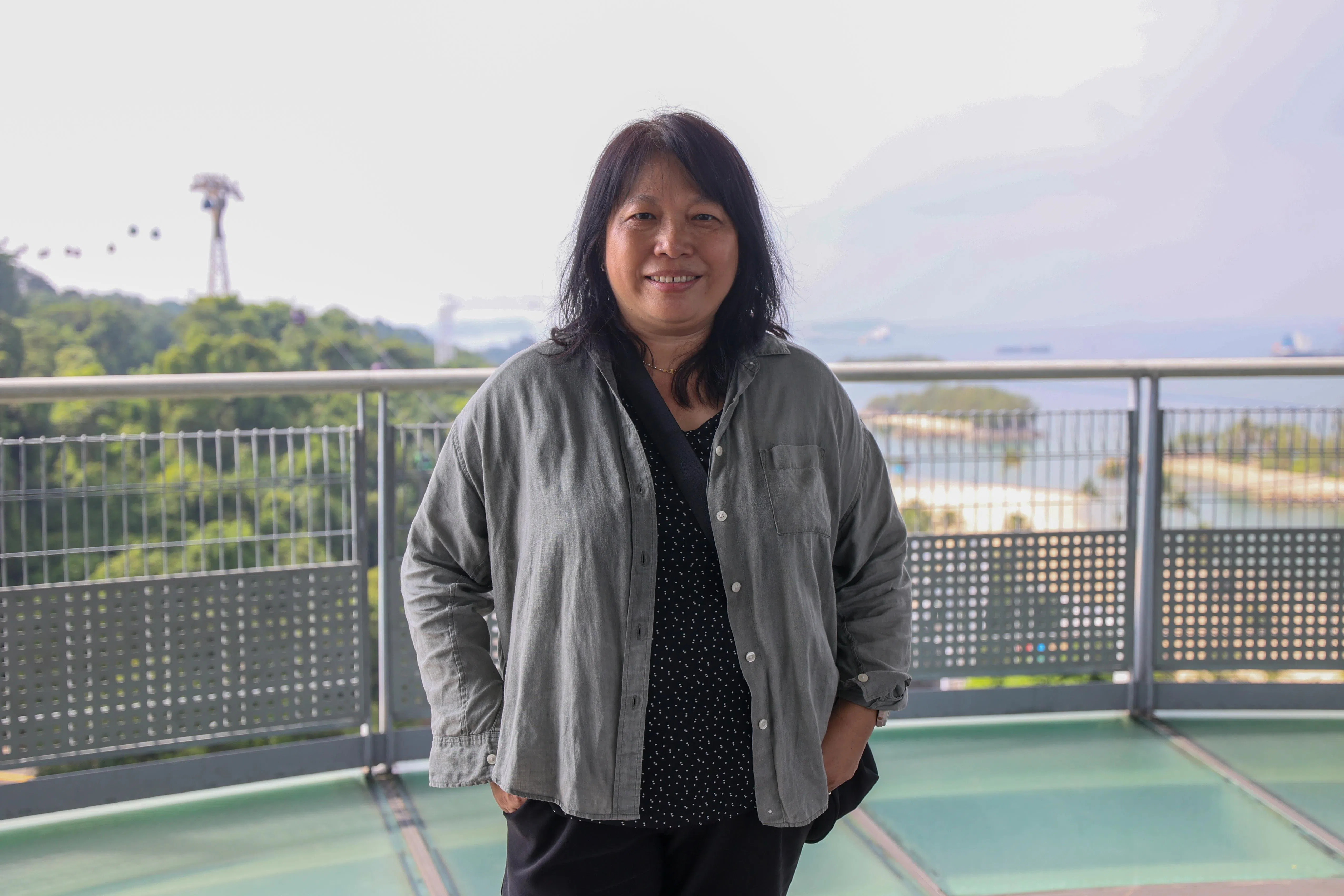 圣淘沙发展局环境管理处长李玉琴说，面对大量游客，必须确保人类活动不会破坏岛上生态系统和动物栖息地。（卓祾祎摄）