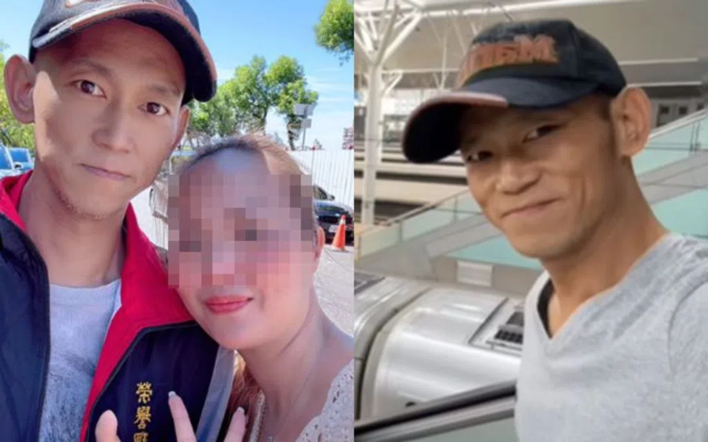 有女网民于9月20日的一场活动中，与颜正国合照，他当时已暴瘦面容憔悴。（互联网）