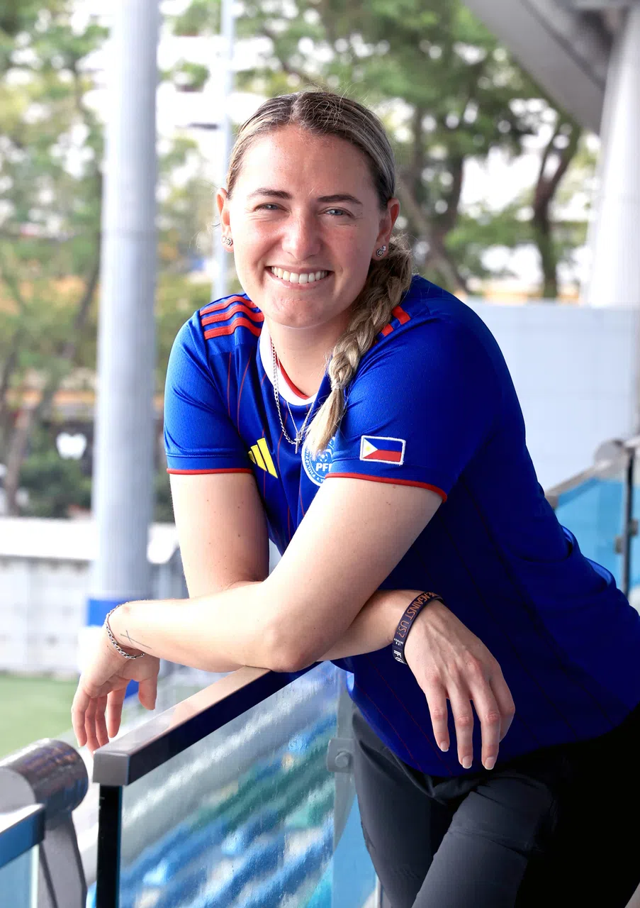 奥利维娅·麦克丹尼尔（图）的妹妹和弟弟都在菲律宾国家足球队效力。（周国威摄）