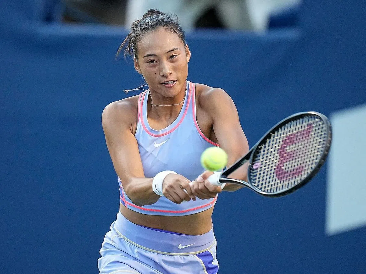 中国19岁小将郑钦文成功淘汰加拿大选手比安卡，首进1000赛八强。（今日美国）