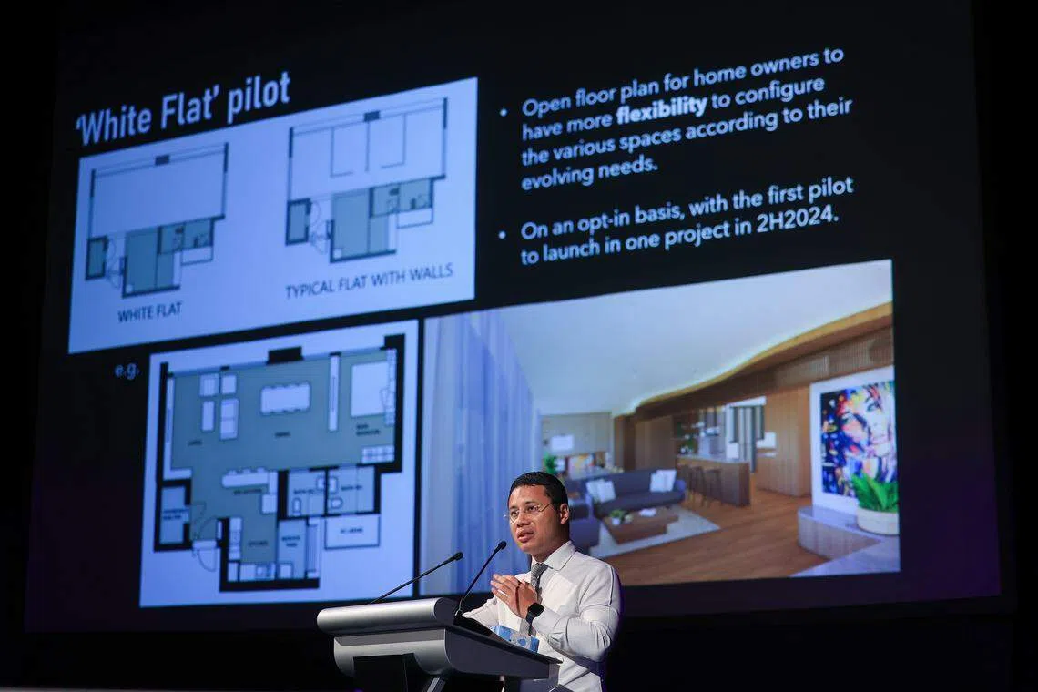 李智陞为今年的大学先修班研讨会主持开幕时透露，10月预购组屋活动中的加冷—黄埔项目，将推出“白色组屋”。（吴先邦摄）