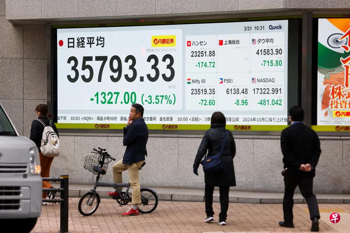 承受关税担忧压力东京大跌4％引领亚股下滑| 联合早报