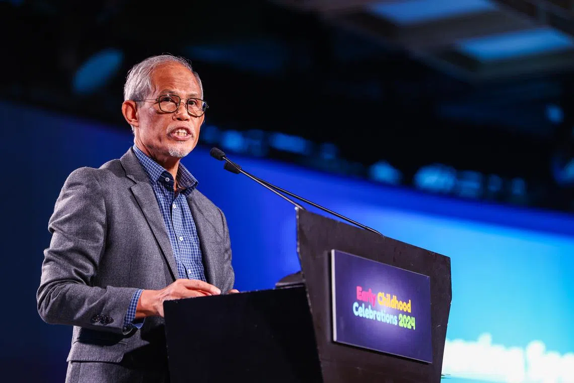 社会及家庭发展部长兼卫生部第二部长马善高说，幼儿培育署与五个主要业者合作，在过去10年新增6万个学前教育学额。（白艳琳摄）