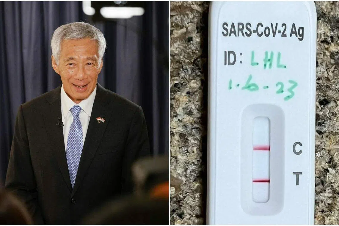 李显龙总理星期四（6月1日）在脸书发文，公布自己的冠病检测再次呈阳。医生建议他自我隔离至抗原快速检测结果呈阴。（取自李总理脸书）