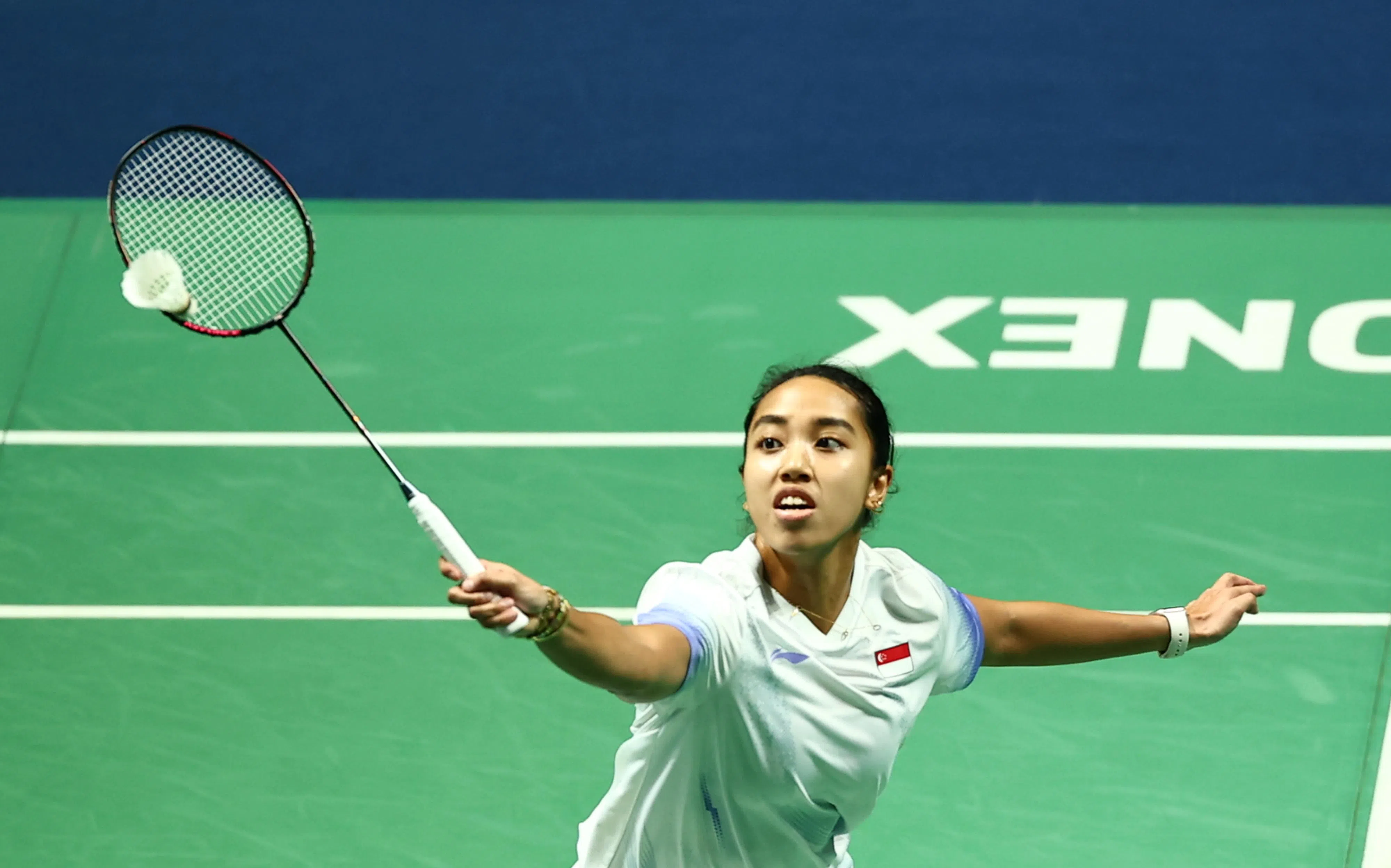 我国次号女单努尔因斯利亚连续两场比赛将以第一单打身份出场。（新加坡全国奥理会提供）