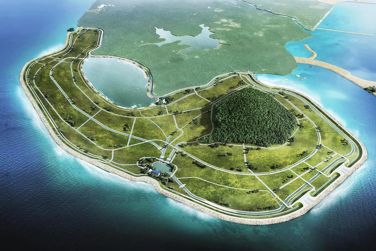 向荷兰专家学习圩田技术正用于德光岛，预料2024年底竣工。（图/建屋局提供）