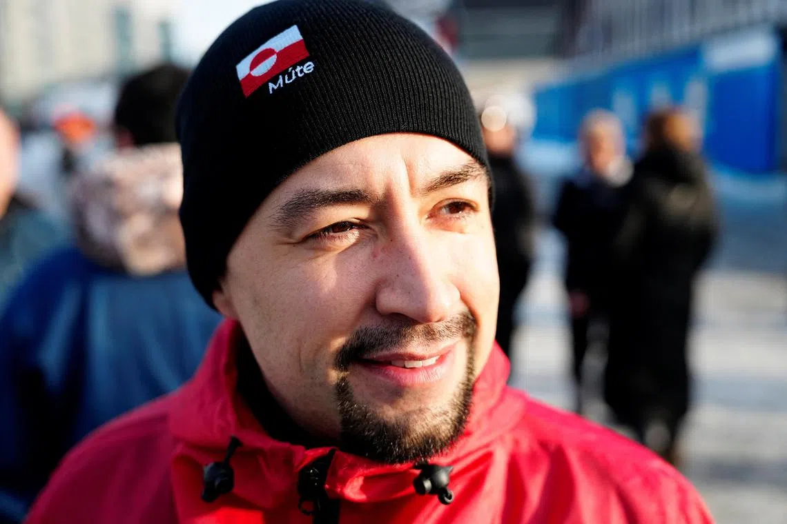 3月11日，格陵兰总理埃格德在首府努克参加议会选举的投票。（路透社）