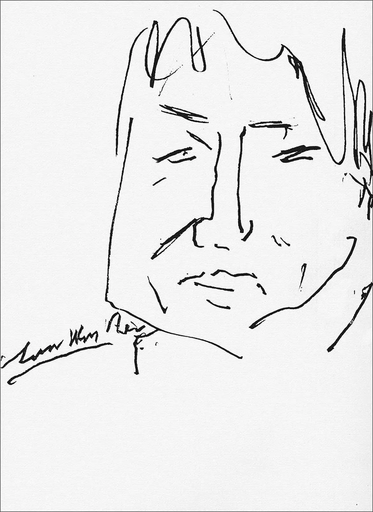 画家陈文希住院期间为蔡斯民画肖像，蔡斯民捐赠新加坡美术馆。（受访者提供图片）