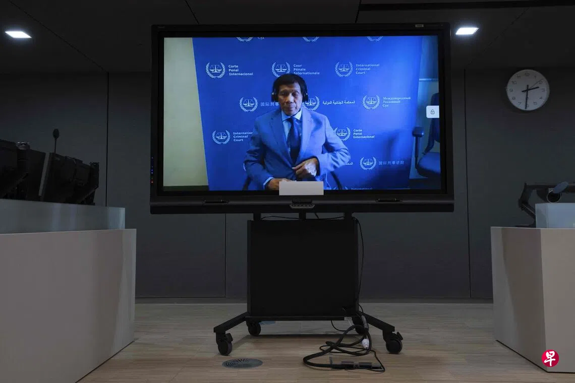 ICC：菲前总统杜特尔特下月面临听证会| 联合早报