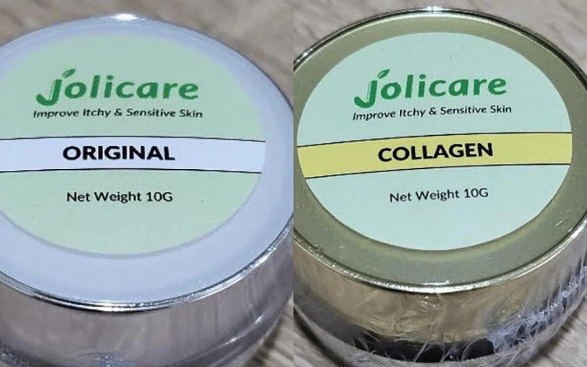 Jolicare™creams在本地电商平台（包括公司网站、Carousell、Lazada和Shopee）和社交媒体平台（脸书、Instagram和TikTok）上售卖。（卫生科学局提供）