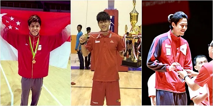 陈锦宏从2013年至2015年分别出征第27届东运会（左起）、东南亚篮球锦标赛和第28届东运会。（受访者提供）