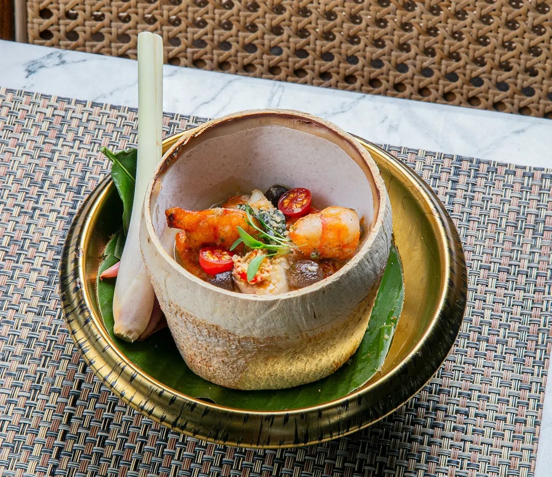 海鲜乌打茶碗蒸，在日式茶碗蒸里加入乌打，这个食材组合有新鲜感。（餐馆提供）
