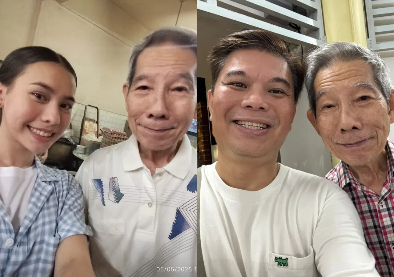 杨世彬大赞对手Jennifer Wilkinson（左图左）有灵性，也夸王国燊（右图左）是温文尔雅的导演。（杨世彬提供）