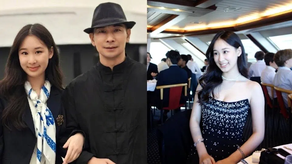 赵文卓女儿（左图左、右图）长相甜美，学校成绩优异。（互联网）