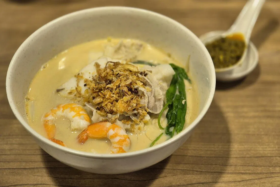 白咖喱汤以青辣椒为主角，少了辛辣，多一份椒味和甜味。（陈爱薇摄）