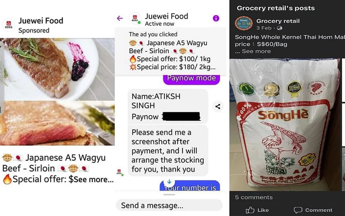 当受害者通过脸书联系对方后，骗子便会指示受害者将款项Paynow至指定账号。（新加坡警察部队提供）