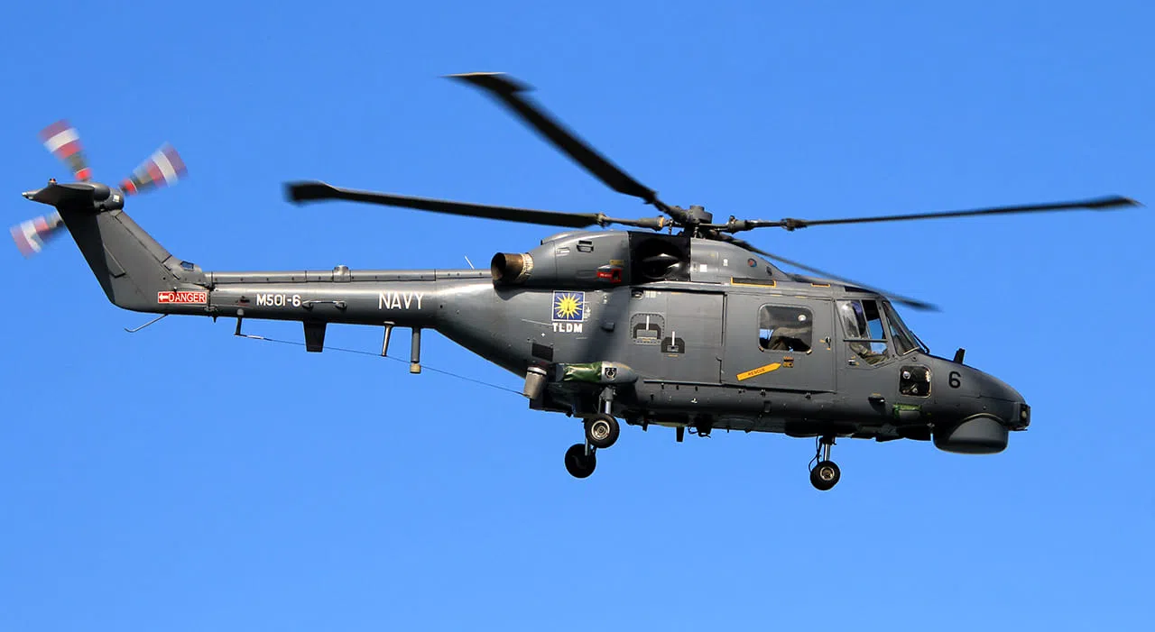 马国海军的“超级大山猫”（Super Lynx）直升机已服役超过20年，在2026年之前只作有限度使用。（取自马国皇家海军脸书）