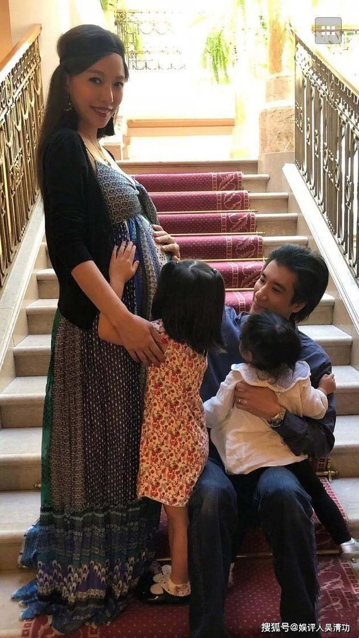 王力宏和李靓蕾育有三名子女。（互联网）