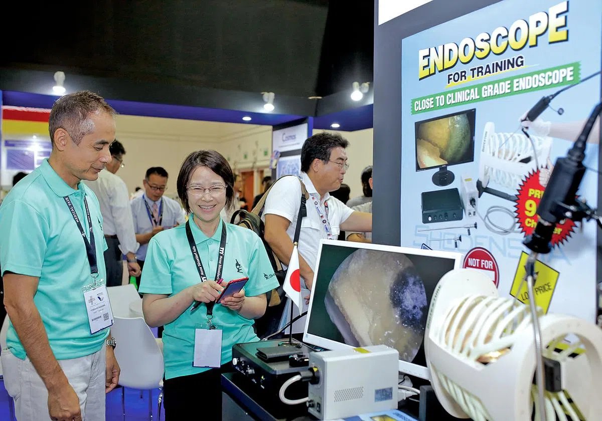 亚洲国际医疗展多维度提供医疗解决方案。（图/Messe Düsseldorf Asia提供，摄于疫情前）