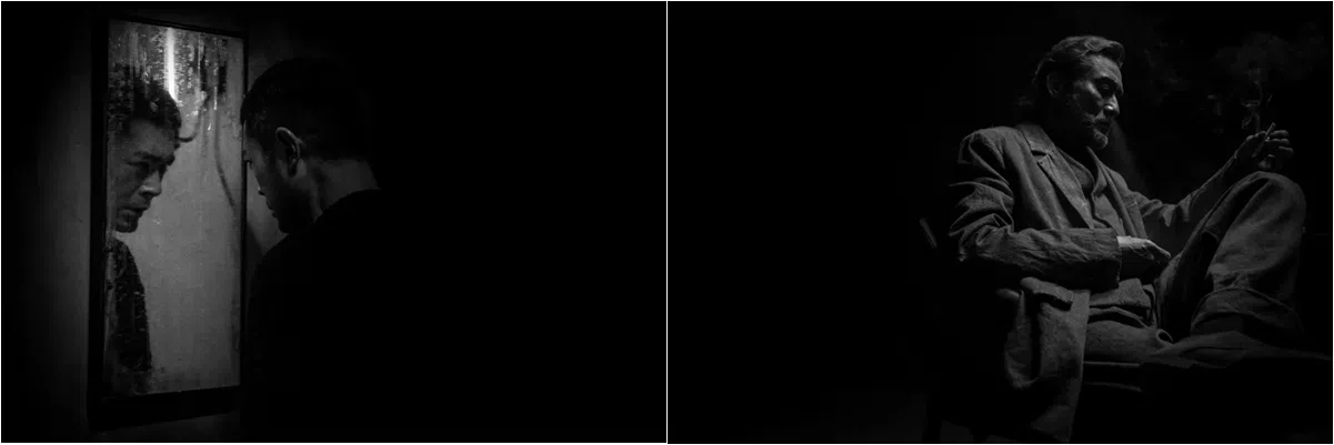 古天乐（左）演出冷血杀手，梁家辉（右）饰演退休警官造型气场十足。（互联网）