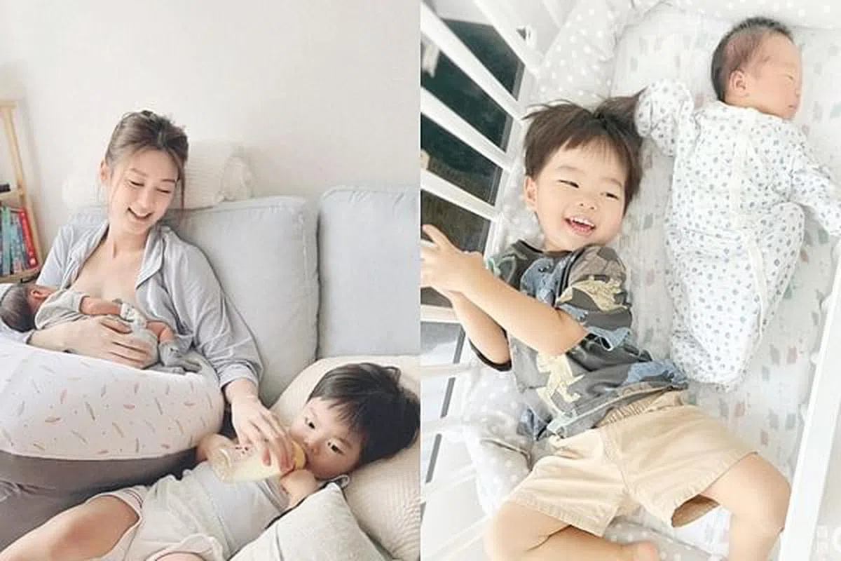 岑丽香和两个儿子合照。（IG）