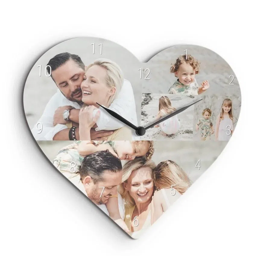 传达爱意的照片可以成为心形时钟表面的图案。（取自yoursurprise.sg）